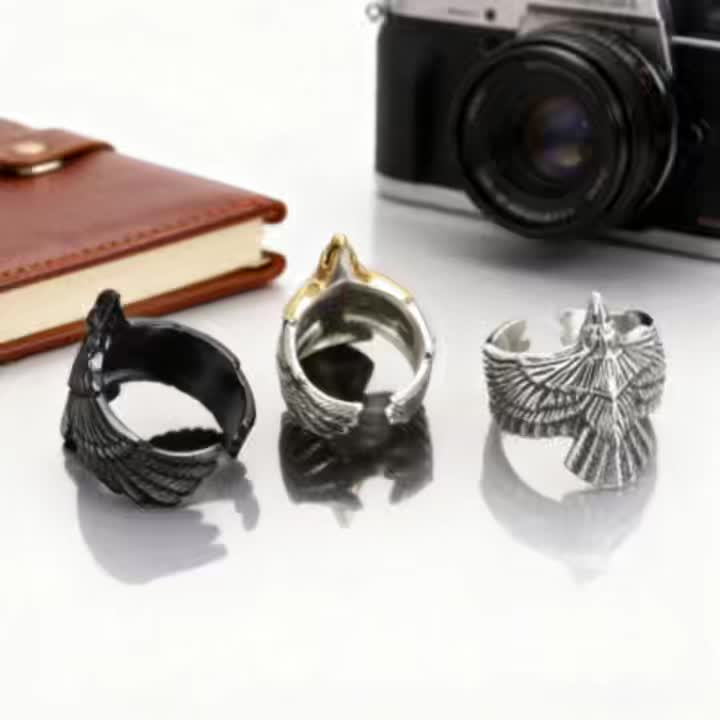 Punk Style 316 Stainless Steel Eagle Totem Ring